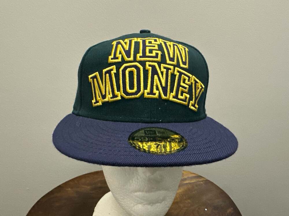Vtg New Era x Rocksmith "New Money"‎ 59FIFTY Fitted Hat Size 7 1/8